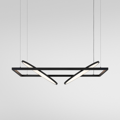 Geometry Suspended Adjustable 672x1288 2x LED 3000K DE Black Structure - Black Structure