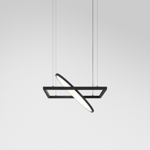 Geometry Suspended Adjustable 672x672 1x LED 3000K DE Black Structure - Black Structure