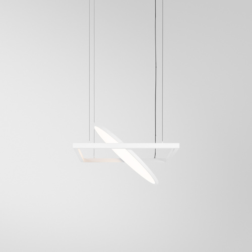[MDL-13750109] Geometry Suspended Adjustable 672x672 1x LED 3000K DE White Structure - White Structure