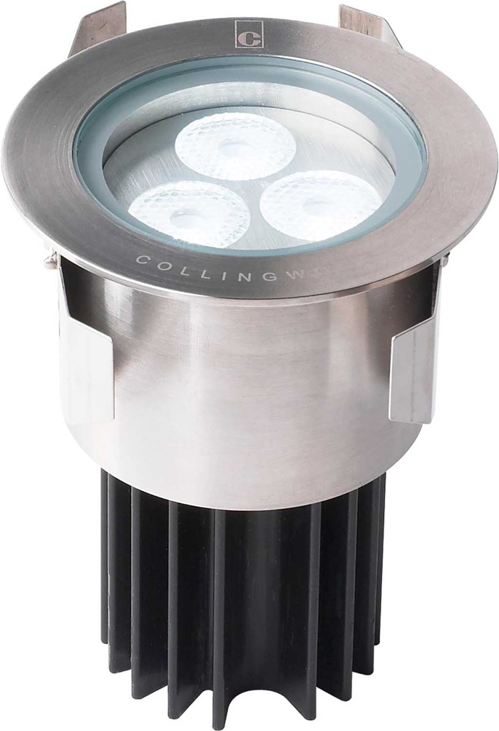 [UNI-GL090 RGBW] Grondspot Rond LED Inox IP68 11W - 350mA - Flood RGBw