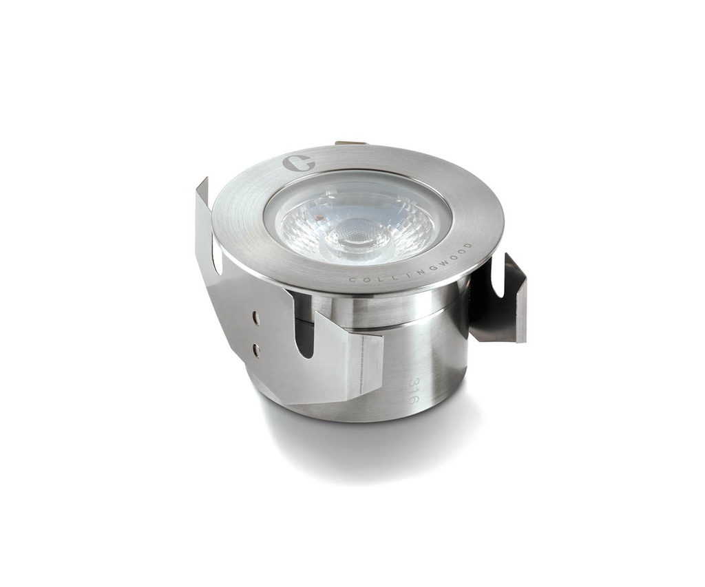 [UNI-GL040DWBX30] Grondspot Rond LED Inox IP68 2,2W - 350mA - Flood 40° - 3000K