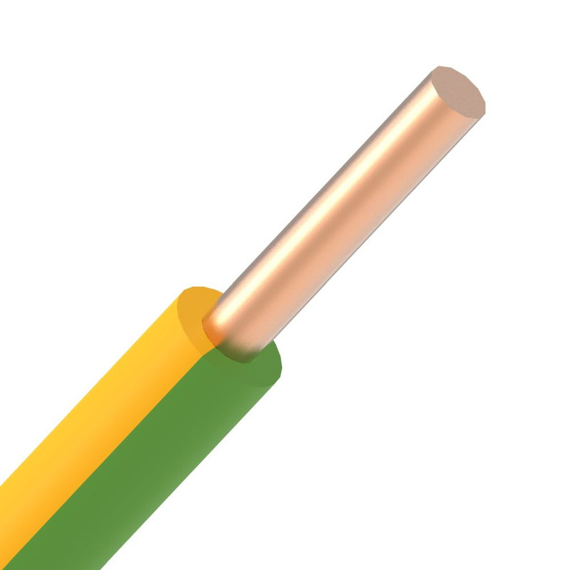 [VOB10 Ge-Gn - Stuk] H07Z-R 10 MM2 450/750 V Geel - Groen / m