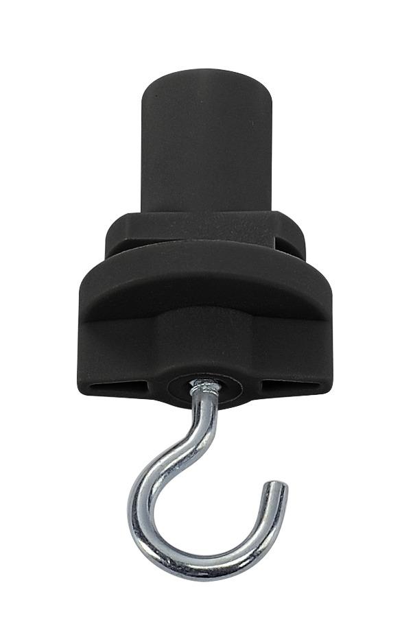 HAAK, voor S-TRACK 3-fase 230V opbouwrail, zwart