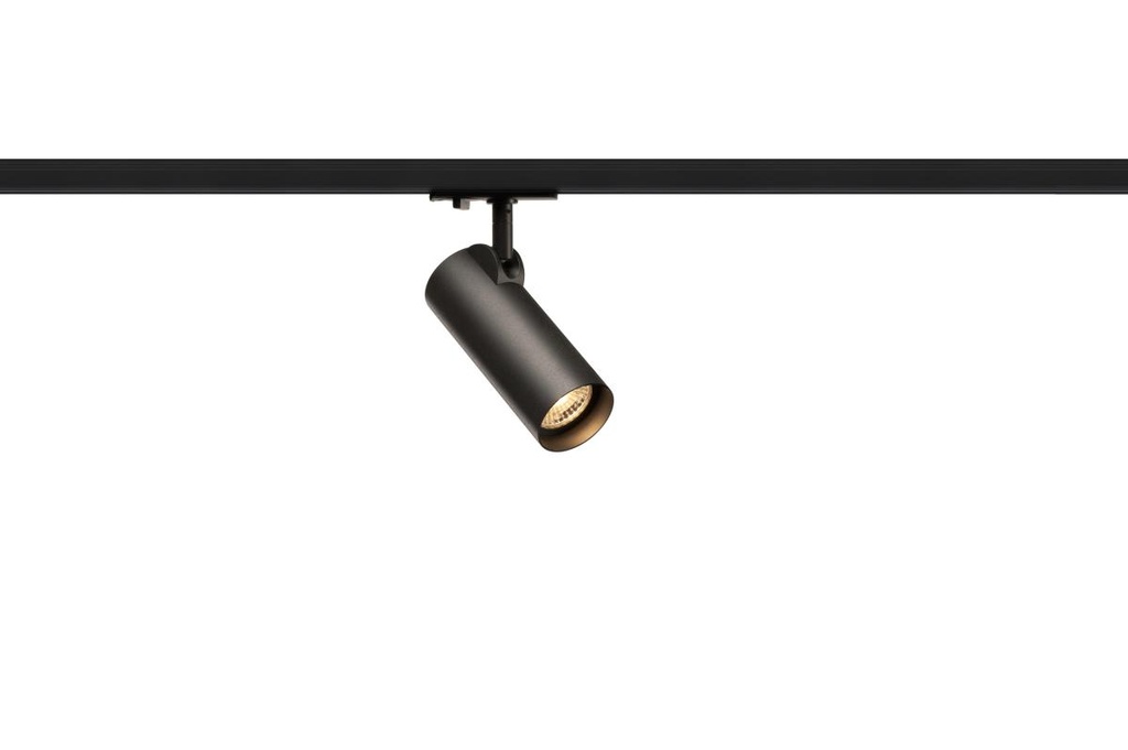 HELIA 50, spot voor 1-fase 230V stroomrail, LED, 3000K, zwart, 35°, incl. 1-fase adapter