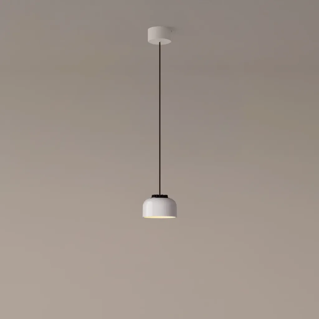 HeadHat Bowl: Lampshade: White ceramic. Circular metal canopy: White surface dimmable 1-10V. LED cap