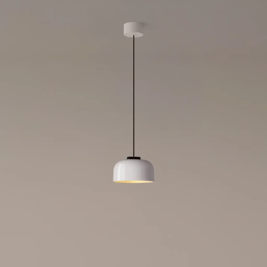[SNC-HHBPB07] HeadHat Bowl: Lampshade: White ceramic. Circular metal canopy: White surface dimmable 1-10V. LED cap