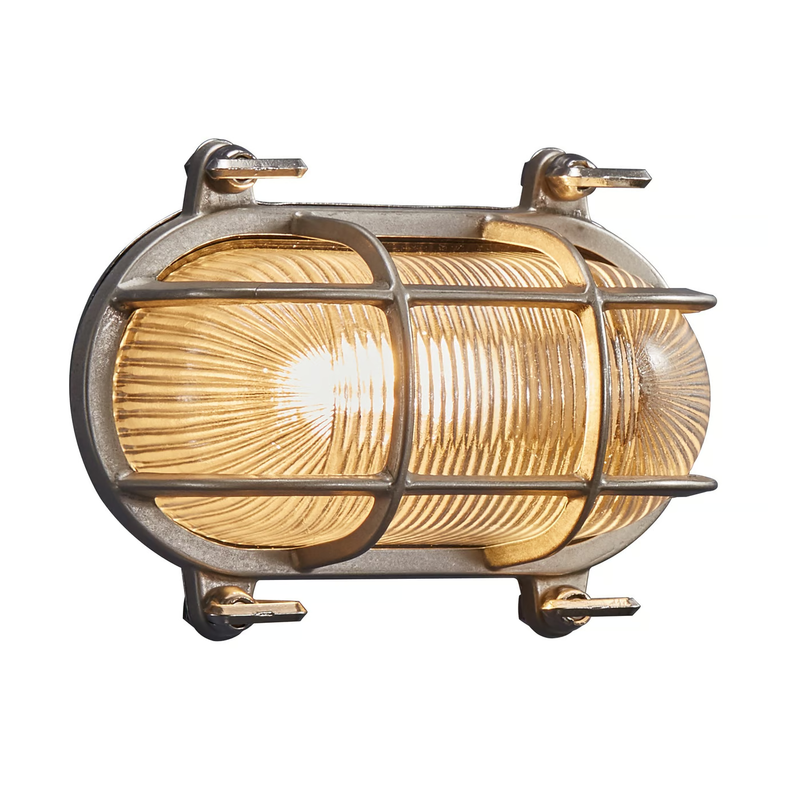 Helford [IP64] Seaside - Wandlamp - Geborsteld Staal - E27