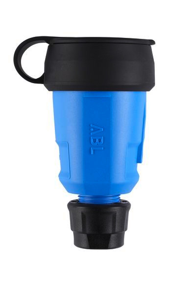 [VDE-100000093] Hightech koppelstekker, Elamide, blauw, met kraag en AB, IP44