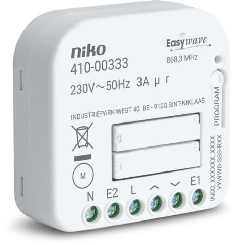 INBOUW RF-ONTVANGER MET ROLLUIKFUNCTIE