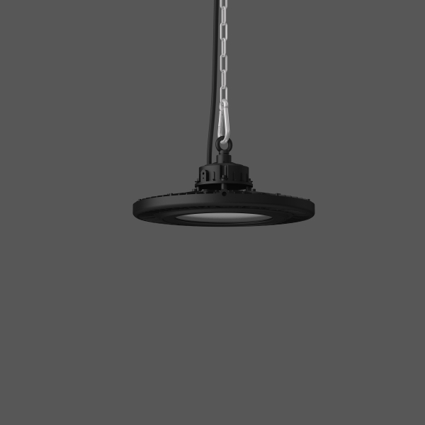 INDUSTRIAL HALL, 165 W, 25500 lm, 840, zwart, on/off Klokarmaturen, D 360 H 178, 111°