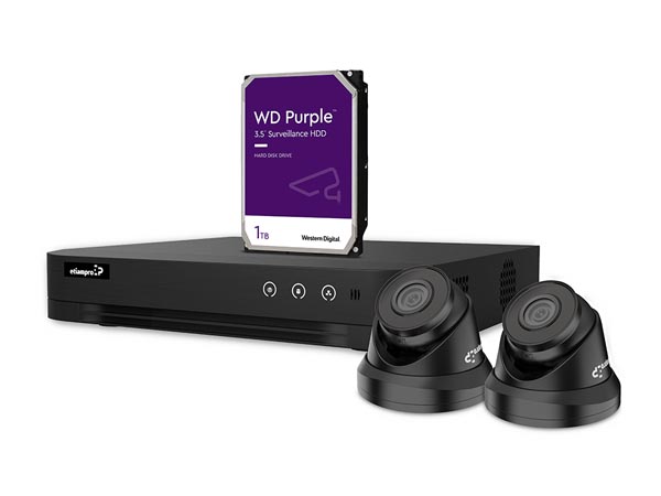[VEL-CCTVPROM20] IP-VIDEOBEWAKINGSSET - 4-KANAALS NVR-RECORDER - 2 x IP DOME-CAMERA - 1 TB HD - KABELS