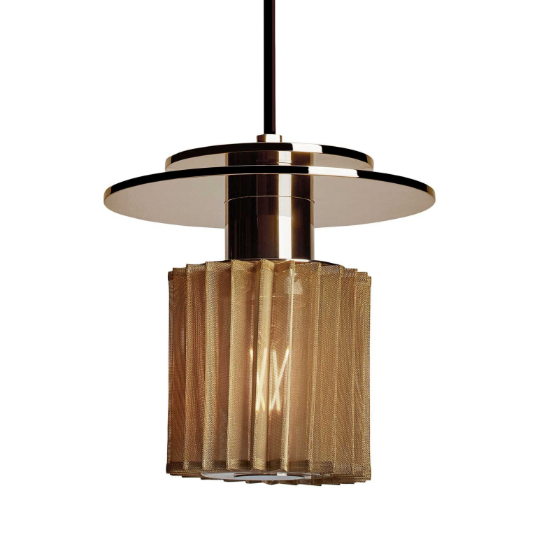 ITS P 190 GOLD-GOLD - Pendant lamp, Ø190mm, gold, gold mesh