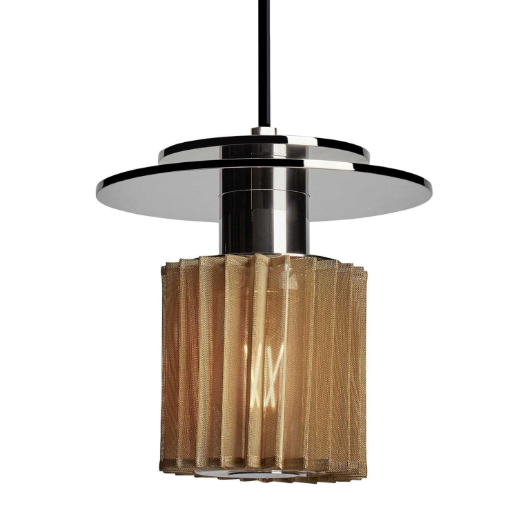 ITS P 190 SIL-GOL - Pendant lamp, Ø190mm, silver, gold mesh