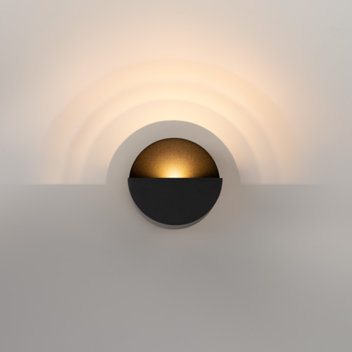 Impulse Round Wall 1x LED 2700K Trailing Edge DI Black Structure