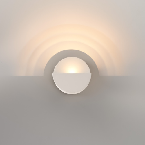 Impulse Round Wall 1x LED 2700K Trailing Edge DI Grey White Structure