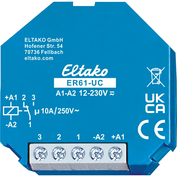 [ELT-ER61-UC] Inbouwstuurrelais 1 wisselcontact 10A