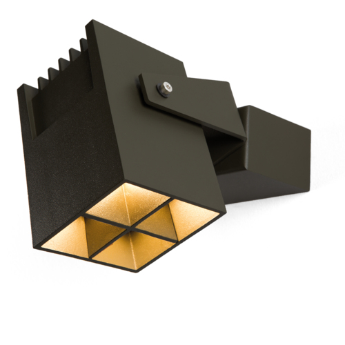 Julien Square Surface Adjustable Foot 1x IP54 LED 3000K Medium DI Black Structure