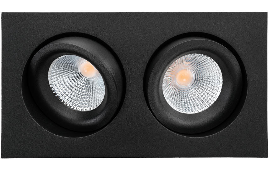 Junistar Lux Square 2X zwart 2700K Fase afsnijding