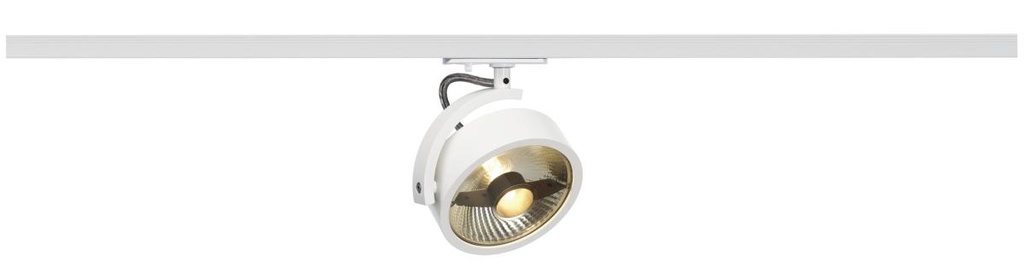 KALU TRACK, spot voor 1-fase 230V stroomrail, QPAR111, wit, incl. 1-fase adapter