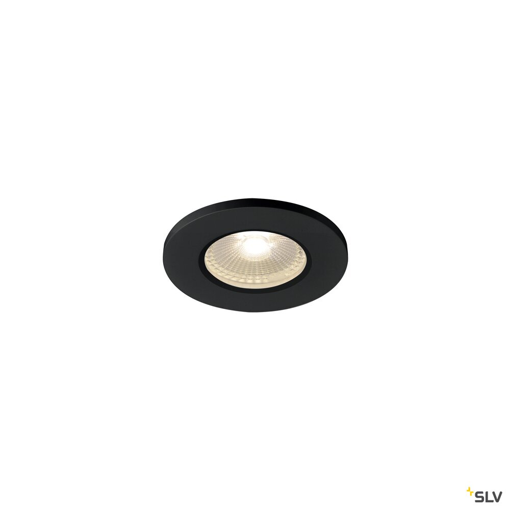 KAMUELA, brandveiligheid plafondinbouwlamp, LED, 3000K, zwart, 38°, dimbaar, IP65