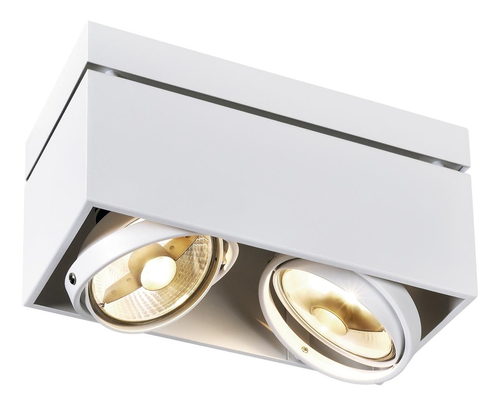 [SLV-117111] KARDAMOD, plafondarmatuur, tweevlammig, QPAR111, rechthoekig, wit, max. 150W