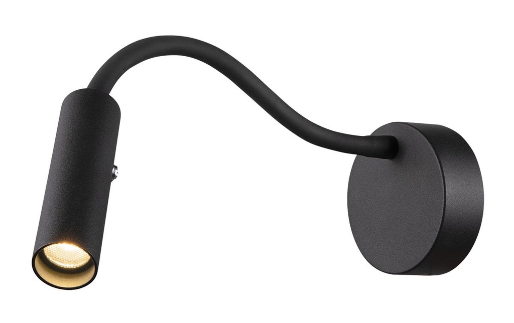 [SLV-1006162] KARPO GOOSE, wandopbouwarmatuur zwart 5,8W 3000K 40°