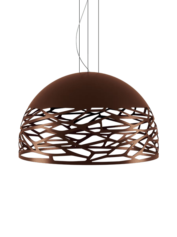 [LOD-14128 3500] KELLY SUSPENSION LARGE DOME ø 80CM COPPERY BRONZE CE