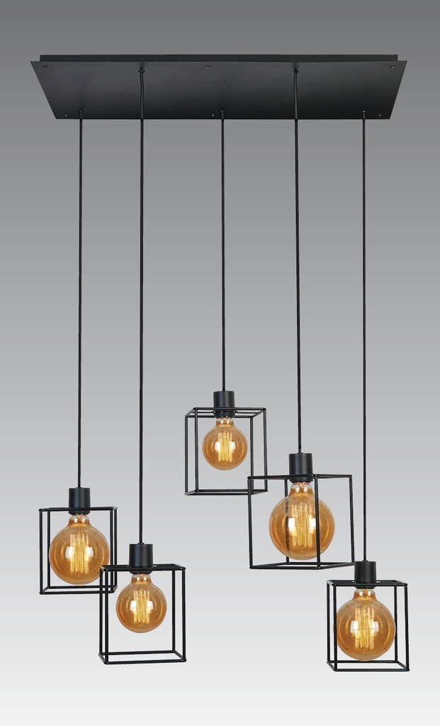 KERMA 5 #/02 hanglamp in gestructureerd zwart (-structuren)