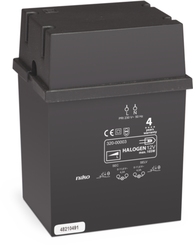 [NIK-320-00003] KORTSLUITVASTE GEWIKKELDE 105W-BLOKTRANSFORMATOR