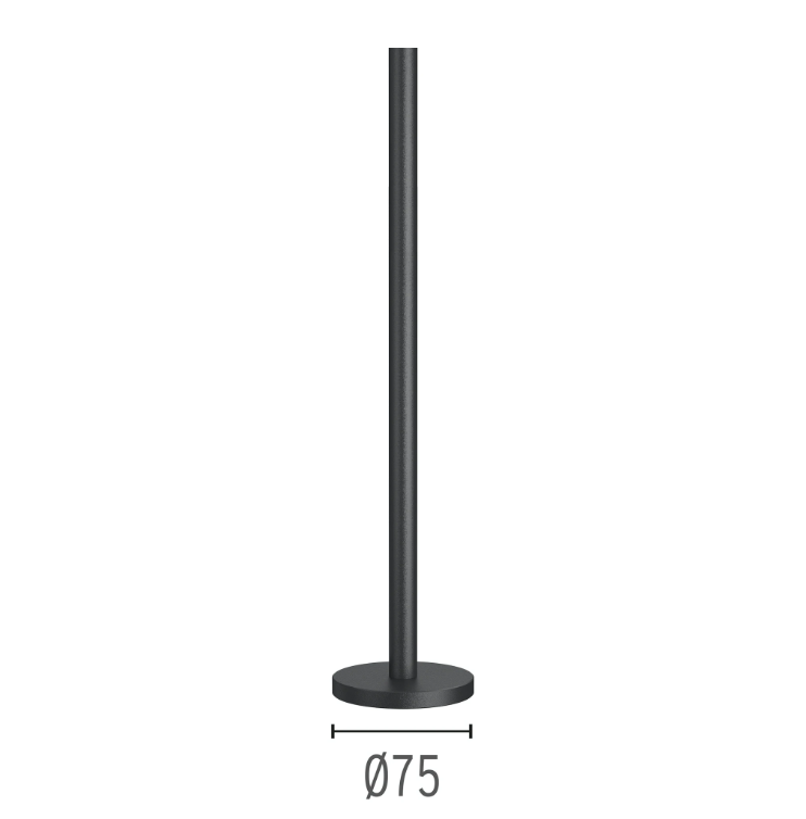 [FLO-F004Z030030] LANDLORD POLE WITH BASE H.900 PAINTED BLK