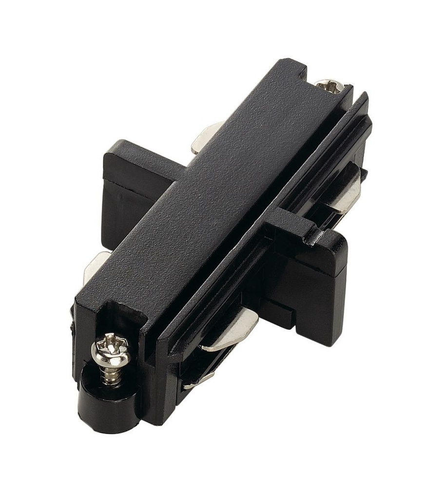 LANGSVERBINDER, voor 1-fase opbouwrail, zwart, elektrisch