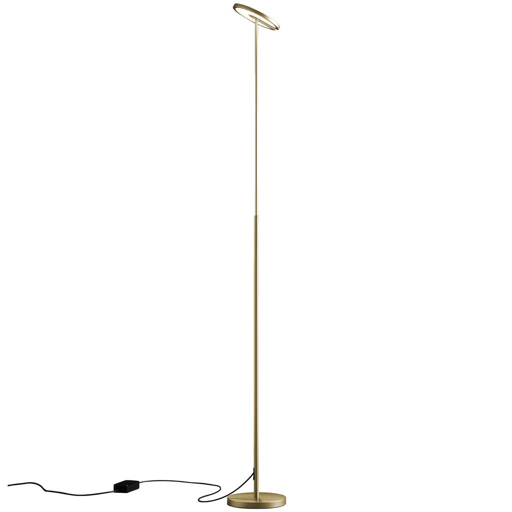 LED-Stehleuchte SUPERNOVA S Eloxal Messing, mit Tastdimmer, 2600 Lumen, 2700 Kelvin, CRI >90