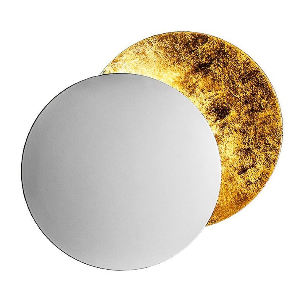 [CAT-CS LW175] LEDERAM W 17 / wall lamp / discs Ø 17 cm D1 white/gold - D2 gold/white / white base / 1x15W LED boar