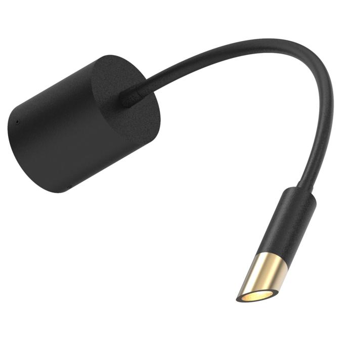 LIPSTICK opbouwspot met flexibele arm - richtbaar - zonder schakelaar - met LED driver zwart textuur