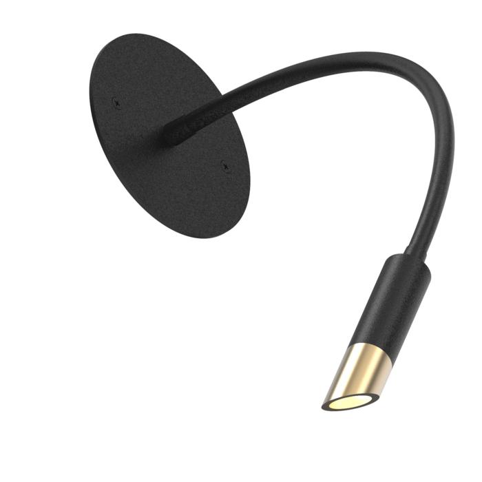 LIPSTICK opbouwspot met flexibele arm - richtbaar - zonder schakelaar - zonder LED driver zwart text