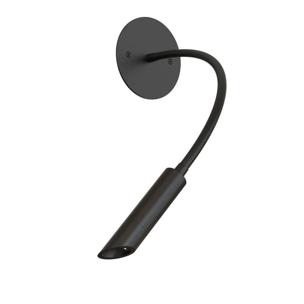 [PSM-1898.2M.WW] LIPSTICK opbouwspot met flexibele arm - richtbaar - zonder schakelaar - zonder LED driver zwart text