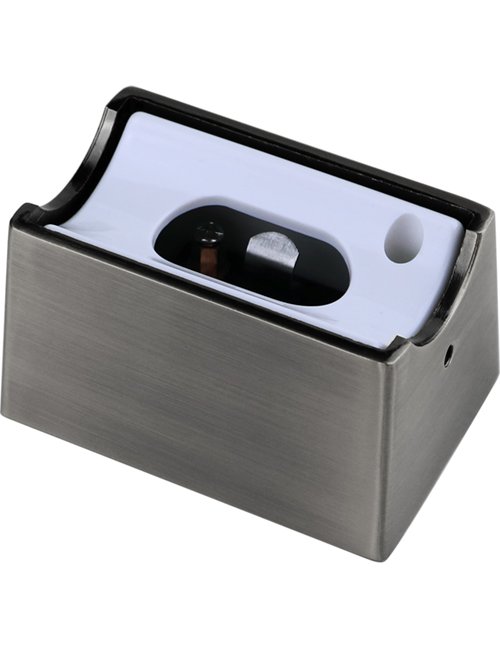 Lamp holder S14d metal housing brushed chrome