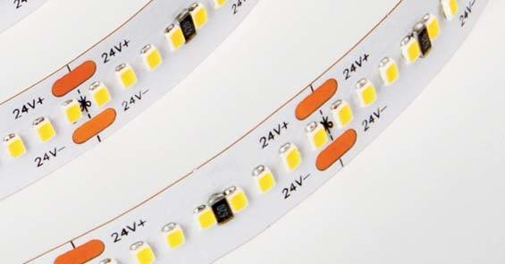 Ledstrip single color 5W/m 24Vdc 5m IP33 Adhesisive tape CRI90+ 2700K - 320 leds/m