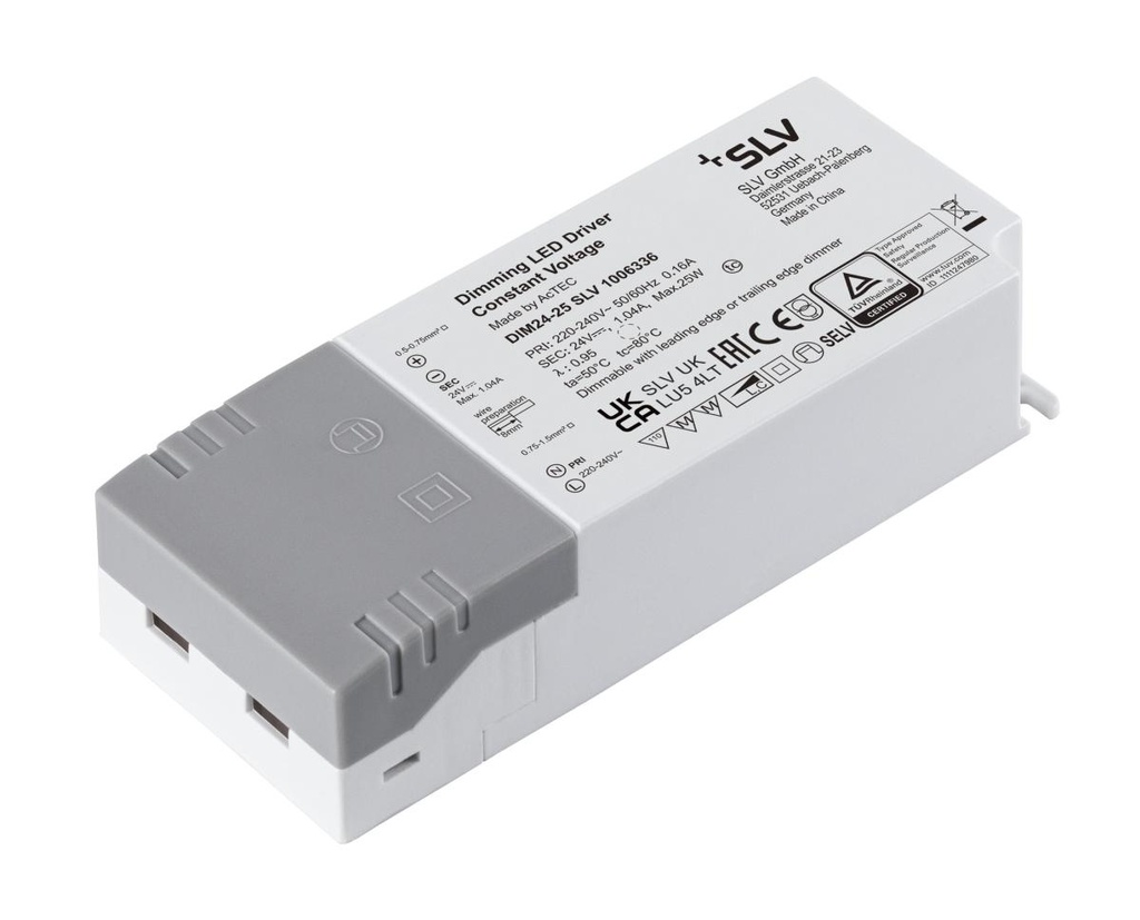 Ledvoeding, 24 V, 25 W fase dimbaar