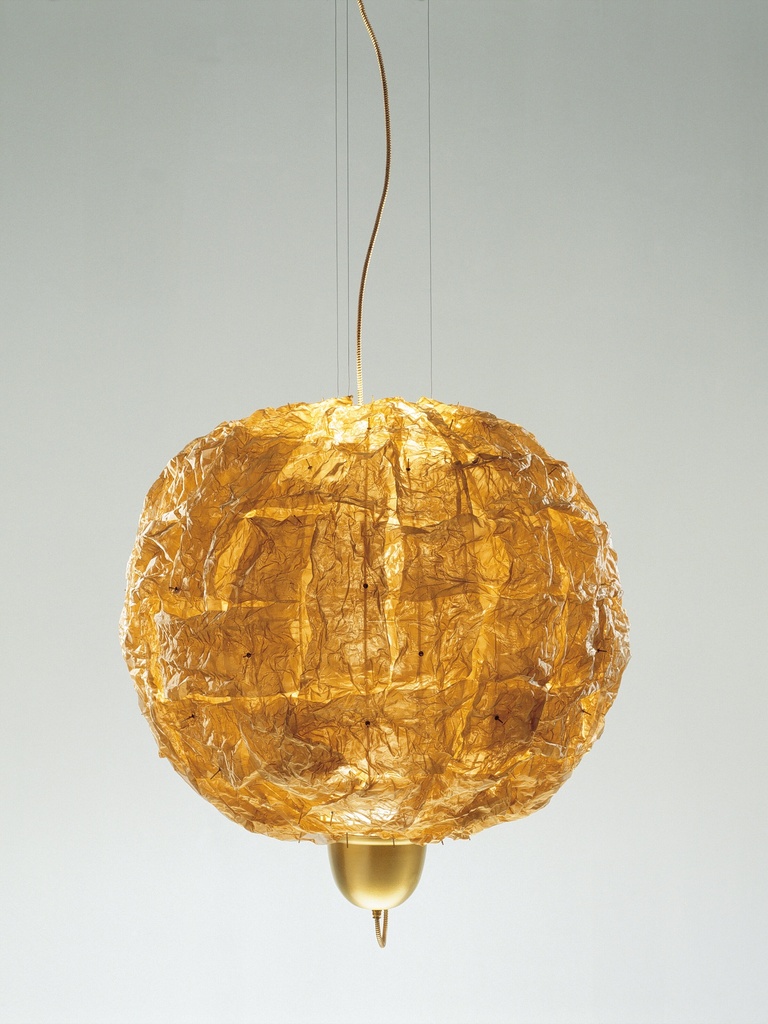 Liceo: : Satin brass structure. Bronze net lampshade.