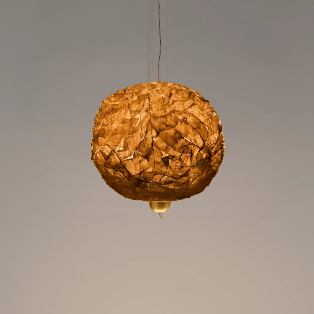 [SNC-LICPB01] Liceo: Satin brass structure. Bronze net lampshade.