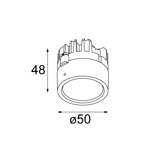 M-LED Module 50 1x LED 2700K Medium DE Aluminium Brushed Anodised