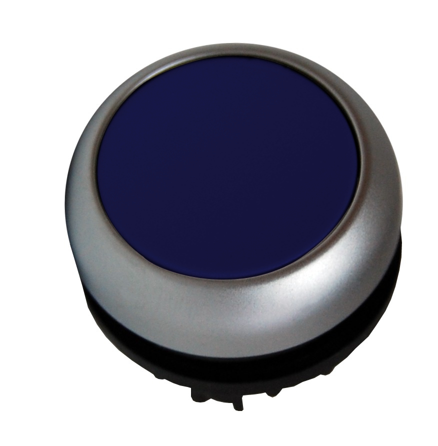 M22 Drukknop verlicht vlak verend blauw