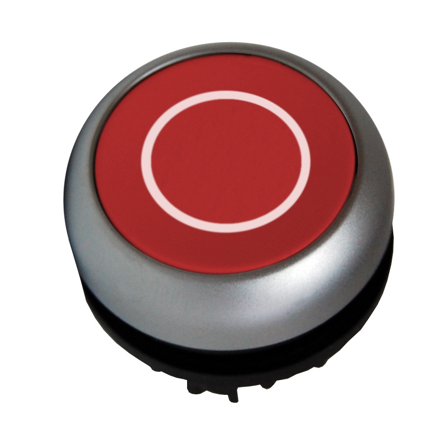 M22 Drukknop vlak verend rood "0"