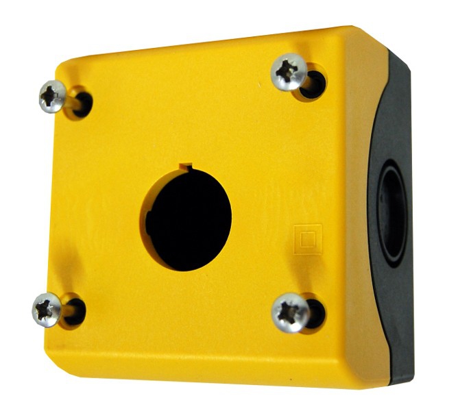 M22 Opbouwbehuizing 1x opening IP67 zwart/geel