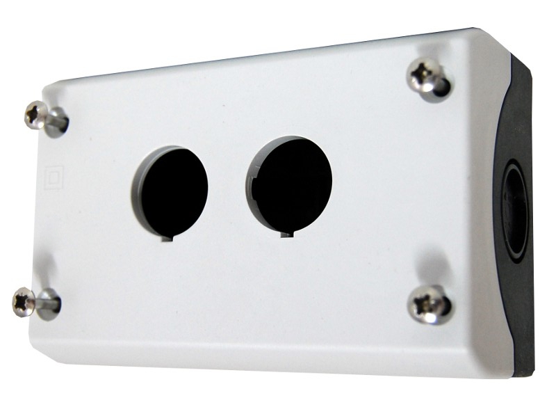 [SCH-MM216537] M22 Opbouwbehuizing 2x opening IP67 zwart/grijs