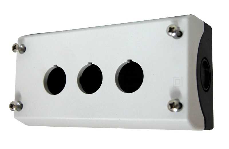 [SCH-MM216538] M22 Opbouwbehuizing 3x opening IP67 zwart/grijs