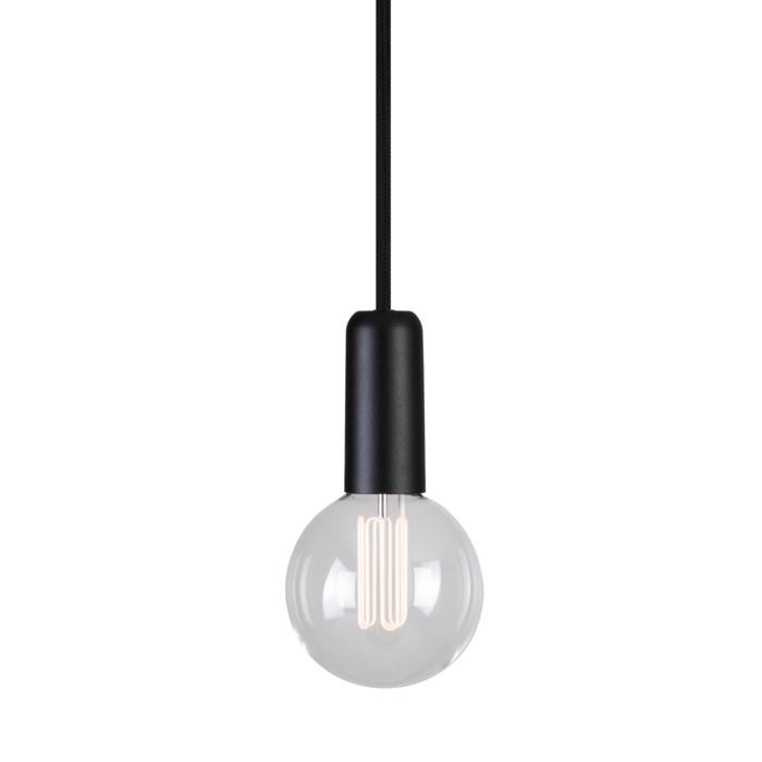 [PSM-5003C.2.2M.TX2] MAESTRO hanglamp - met 2m textielkabel en trekontlasting aan fitting zwart textuur / black