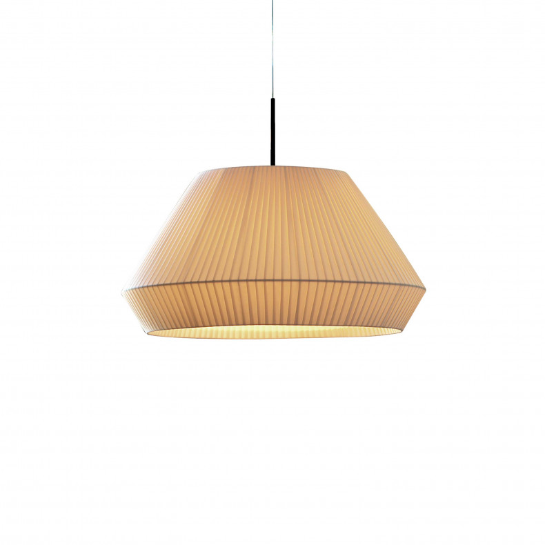 MEI 60 PENDANT NICKEL - CREAM TRANSLUCENT RIBBON SHADE