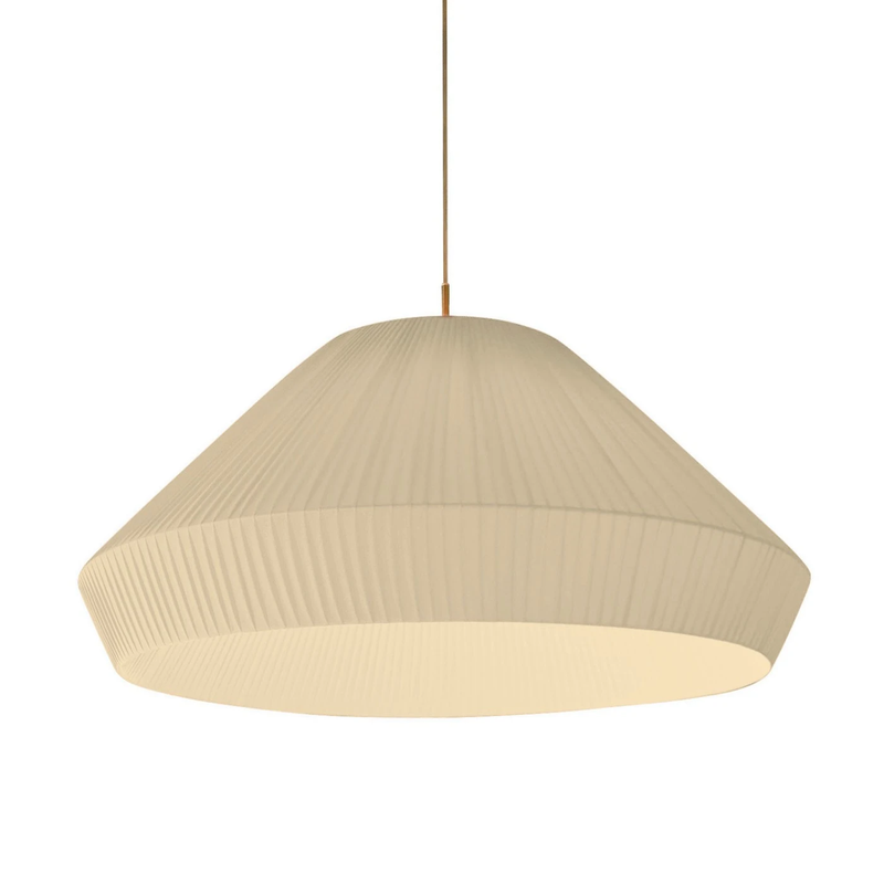 [BOV-4419905/P491C] MEI 90 PENDANT NICKEL - CREAM TRANSLUCENT RIBBON SHADE
